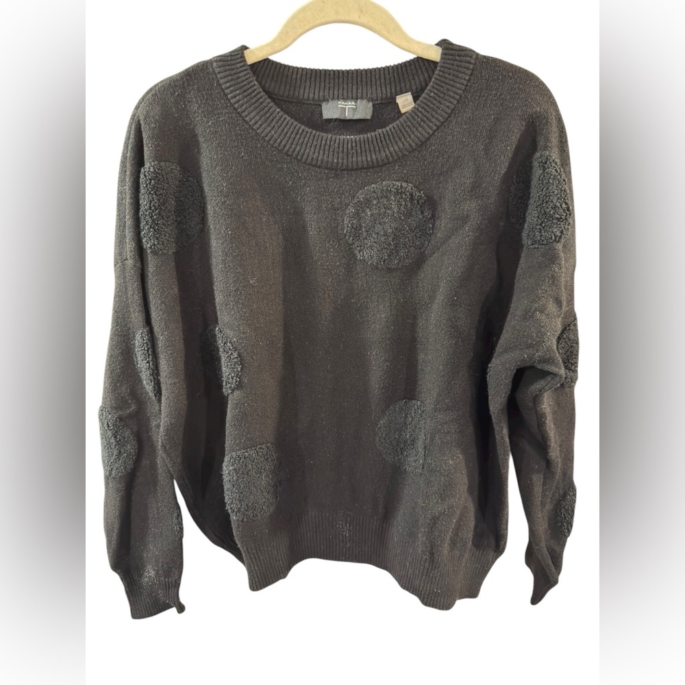 Tahari Black Textured Sweater